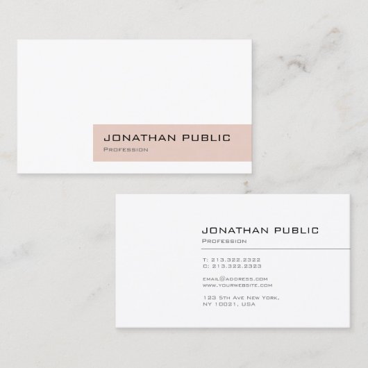Carte De Visite Professionnel Simple Moderne Design Chic Luxe (Devant / Derrière)