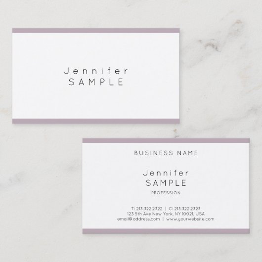 Carte De Visite Professionnel Simple Moderne Design Cool Élégant (Devant / Derrière)