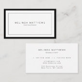 Carte De Visite Professionnel simple moderne élégant de luxe noir (Devant / Derrière)