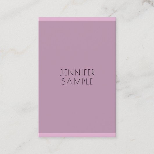 Carte De Visite Professionnel Simple Moderne Élégant Modèle violet (Devant)