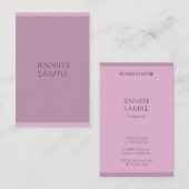 Carte De Visite Professionnel Simple Moderne Élégant Modèle violet (Devant / Derrière)