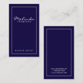 Carte De Visite Professionnel Simple Moderne Marine Bleu et Blanc (Devant / Derrière)
