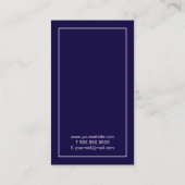 Carte De Visite Professionnel Simple Moderne Marine Bleu et Blanc (Dos)