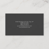 Carte De Visite Professionnel Simple Moderne Minimaliste Gris (Dos)