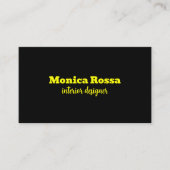 Carte De Visite Professionnel Simple Moderne Neon Jaune Noir (Devant)