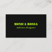 Carte De Visite Professionnel Simple Moderne Neon Lime Noir (Devant)
