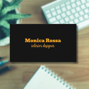 Carte De Visite Professionnel Simple Moderne Neon Orange Noir