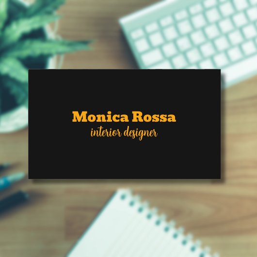 Carte De Visite Professionnel Simple Moderne Neon Orange Noir