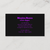 Carte De Visite Professionnel Simple Moderne Neon Violet Noir (Dos)