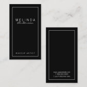 Carte De Visite Professionnel Simple moderne noir et blanc (Devant / Derrière)