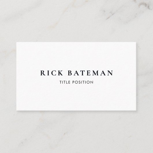 Carte De Visite Professionnel Simple Noir (Devant)