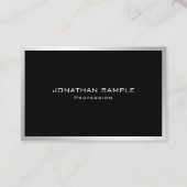 Carte De Visite Professionnel Simple Plain Élégant Moderne Argent (Devant)
