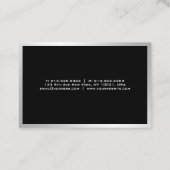 Carte De Visite Professionnel Simple Plain Élégant Moderne Argent (Dos)