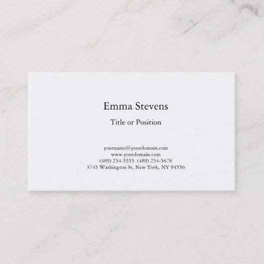 Carte De Visite Professionnel Simple Plat Moderne (Devant)