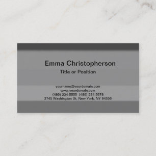 Carte De Visite Professionnel Simple Plat Moderne Design Gris
