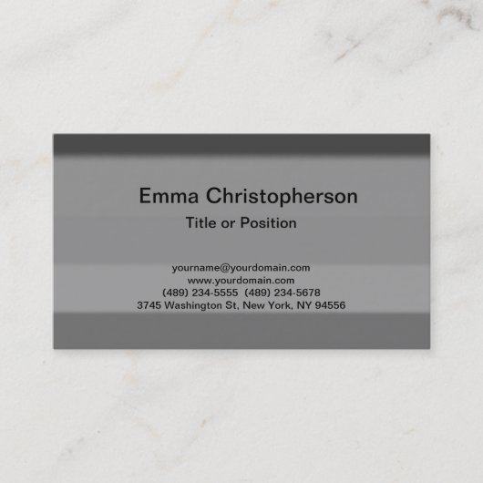 Carte De Visite Professionnel Simple Plat Moderne Design Gris (Devant)