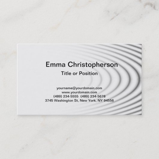 Carte De Visite Professionnel Simple Plat Moderne Design Gris (Devant)