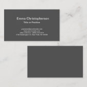 Carte De Visite Professionnel Simple Plat Moderne Design Gris (Devant / Derrière)