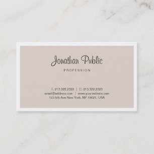 Carte De Visite Professionnel simple propre chic moderne beige