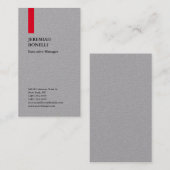 Carte De Visite Professionnel simple rouge premium gris moderne (Devant / Derrière)