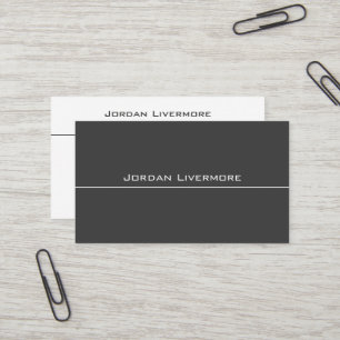 Carte De Visite Professionnel, Simple, Simple, Gris foncé Moderne