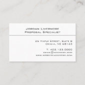 Carte De Visite Professionnel, Simple, Simple, Gris foncé Moderne (Dos)