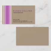 Carte De Visite Professionnel Simple Simple Striped Élégant Modern (Devant / Derrière)
