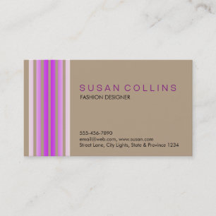 Carte De Visite Professionnel Simple Simple Striped Élégant Modern