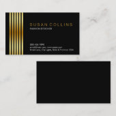 Carte De Visite Professionnel Simple Simple Striped Élégant Modern (Devant / Derrière)