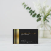 Carte De Visite Professionnel Simple Simple Striped Élégant Modern (Debout devant)