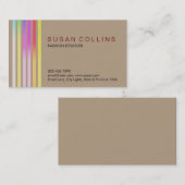 Carte De Visite Professionnel Simple Simple Striped Élégant Modern (Devant / Derrière)