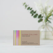 Carte De Visite Professionnel Simple Simple Striped Élégant Modern (Debout devant)