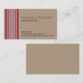Carte De Visite Professionnel Simple Simple Striped Élégant Modern (Devant / Derrière)