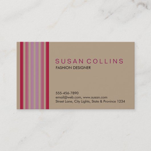 Carte De Visite Professionnel Simple Simple Striped Élégant Modern (Devant)