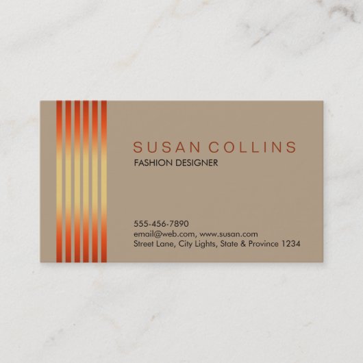 Carte De Visite Professionnel Simple Simple Striped Élégant Modern (Devant)