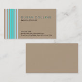 Carte De Visite Professionnel Simple Simple Striped Élégant Modern (Devant / Derrière)