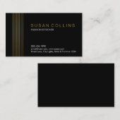 Carte De Visite Professionnel Simple Simple Striped Élégant Modern (Devant / Derrière)