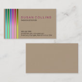 Carte De Visite Professionnel Simple Simple Striped Élégant Modern (Devant / Derrière)
