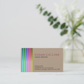 Carte De Visite Professionnel Simple Simple Striped Élégant Modern (Debout devant)