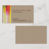 Carte De Visite Professionnel Simple Simple Striped Élégant Modern (Devant / Derrière)