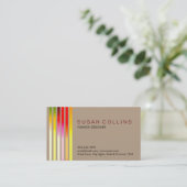 Carte De Visite Professionnel Simple Simple Striped Élégant Modern (Debout devant)