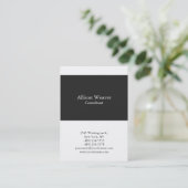 Carte De Visite Professionnel simple vertical gris foncé blanc uni (Debout devant)