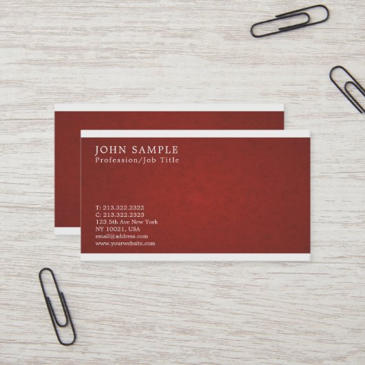 Carte De Visite Professionnel Simple Vintage Élégant luxe (Devant/Arrière en situation)