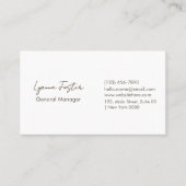 Carte De Visite Professionnel Sleek Deux Tons Brown Typographie bl (Devant)