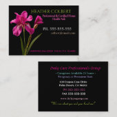 Carte De Visite Professionnel Soignant Rose Iris (Devant / Derrière)