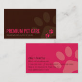 CARTE DE VISITE professionnel soins pour animaux d (Devant / Derrière)
