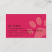 CARTE DE VISITE professionnel soins pour animaux d (Dos)