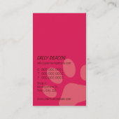 CARTE DE VISITE professionnel soins pour animaux d (Dos)