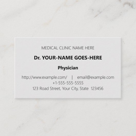 Carte de visite professionnel, spécialiste Médical (Devant)