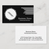 Carte de visite professionnel tambour noir et blan (Devant / Derrière)